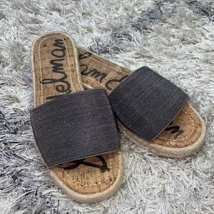 Sam Edelman beaded gray slide sandal sz 7.5